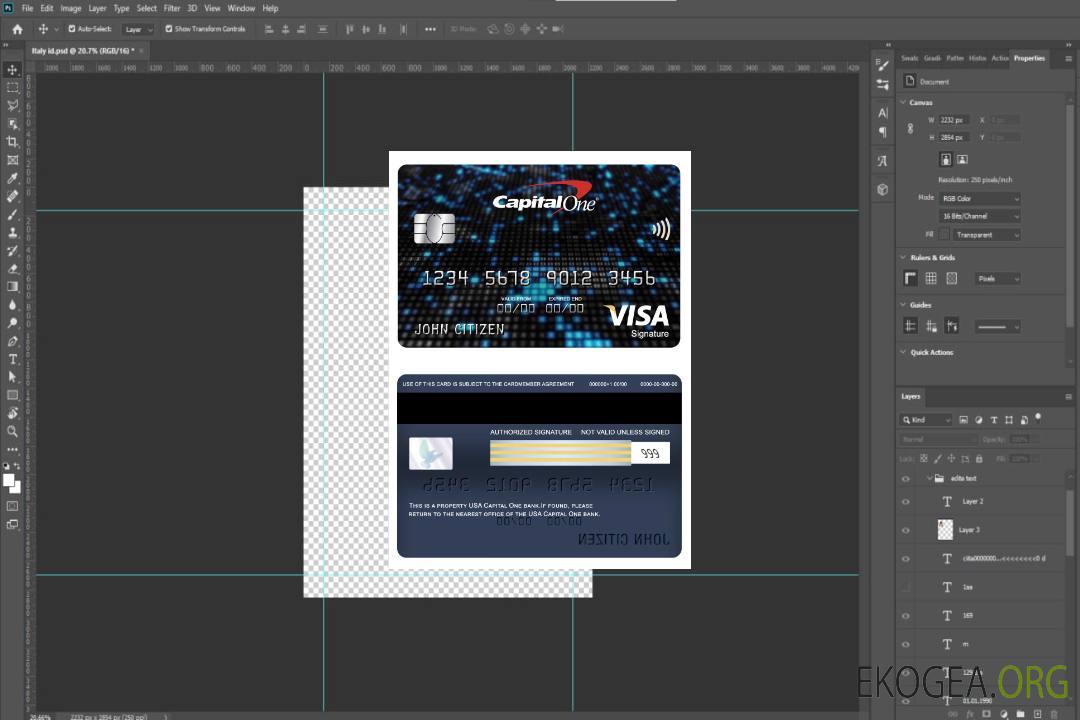 Carte de signature de visa bancaire USA Capital One template Carte de signature de visa bancaire USA Capital One template